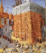Jean Fouquet The building of the temple to jerusalem, from Flavius Josephus De antiquity skills and wars of the Jews Sweden oil painting artist